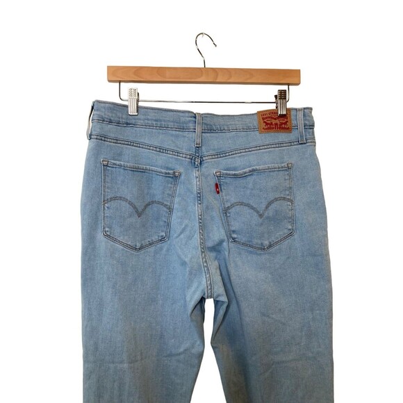 LEVI’S 724 HIGH RISE STRAIGHT Crop Distressed Jeans Blue Women’s 32 X 26 - Picture 4 of 12